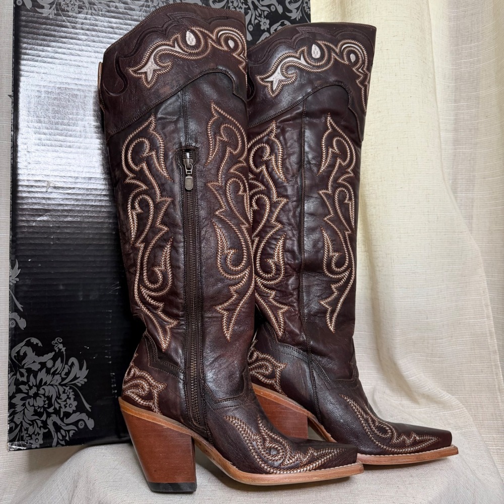 NEW Dan Post Kommotion Leather Snip Toe Tall Boot DP4342 Women's Shoe Size 6